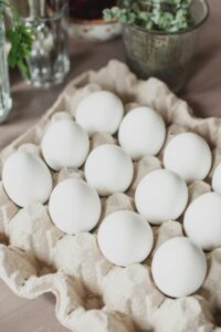 carton of white eggs